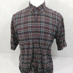 Ralph Lauren Blake Cool Cotton Plaid Short Sleeve Button Down Pony Shirt Mens L